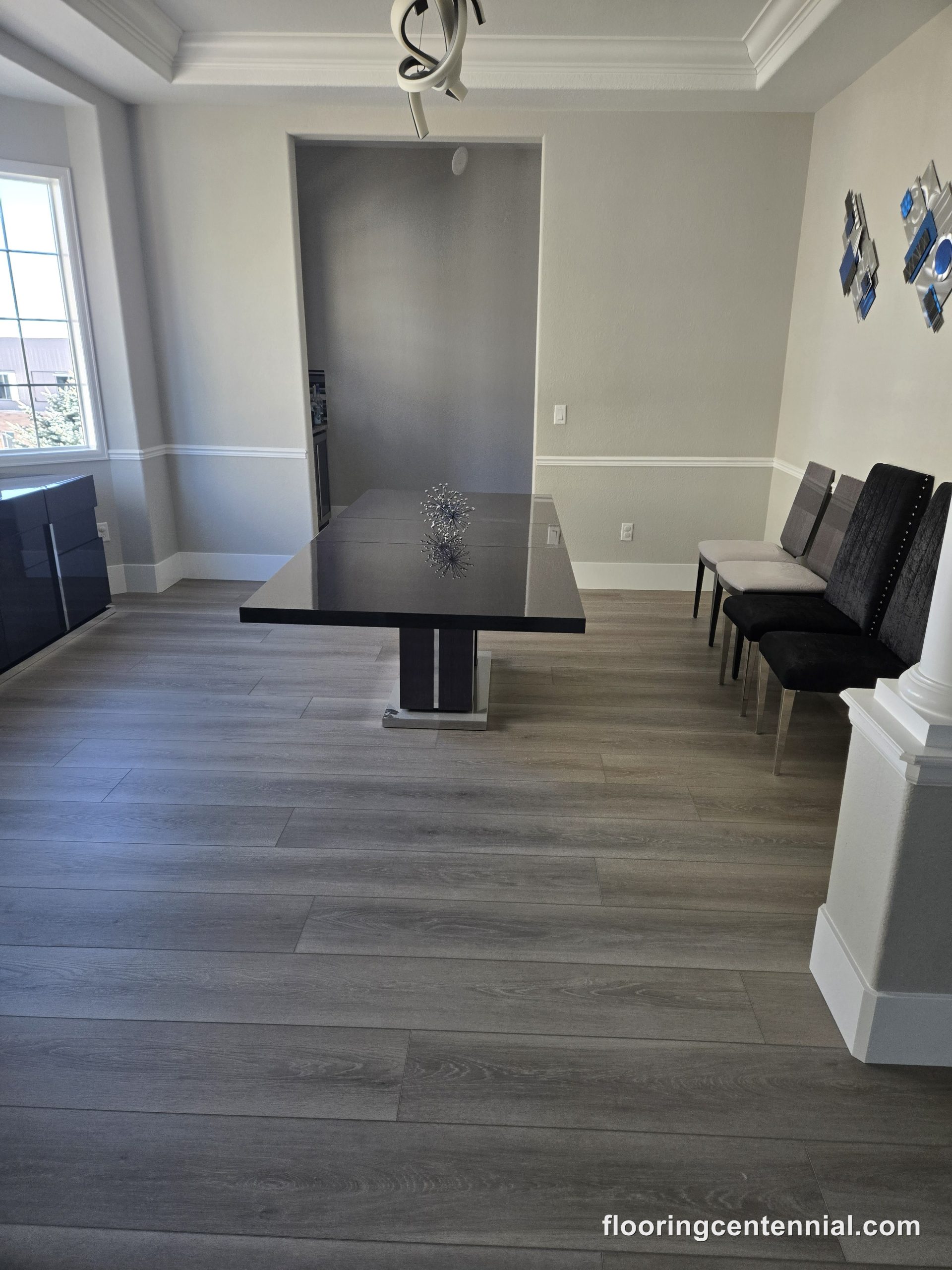 SK Flooring luxury vinyl plank installed in an Aurora living area