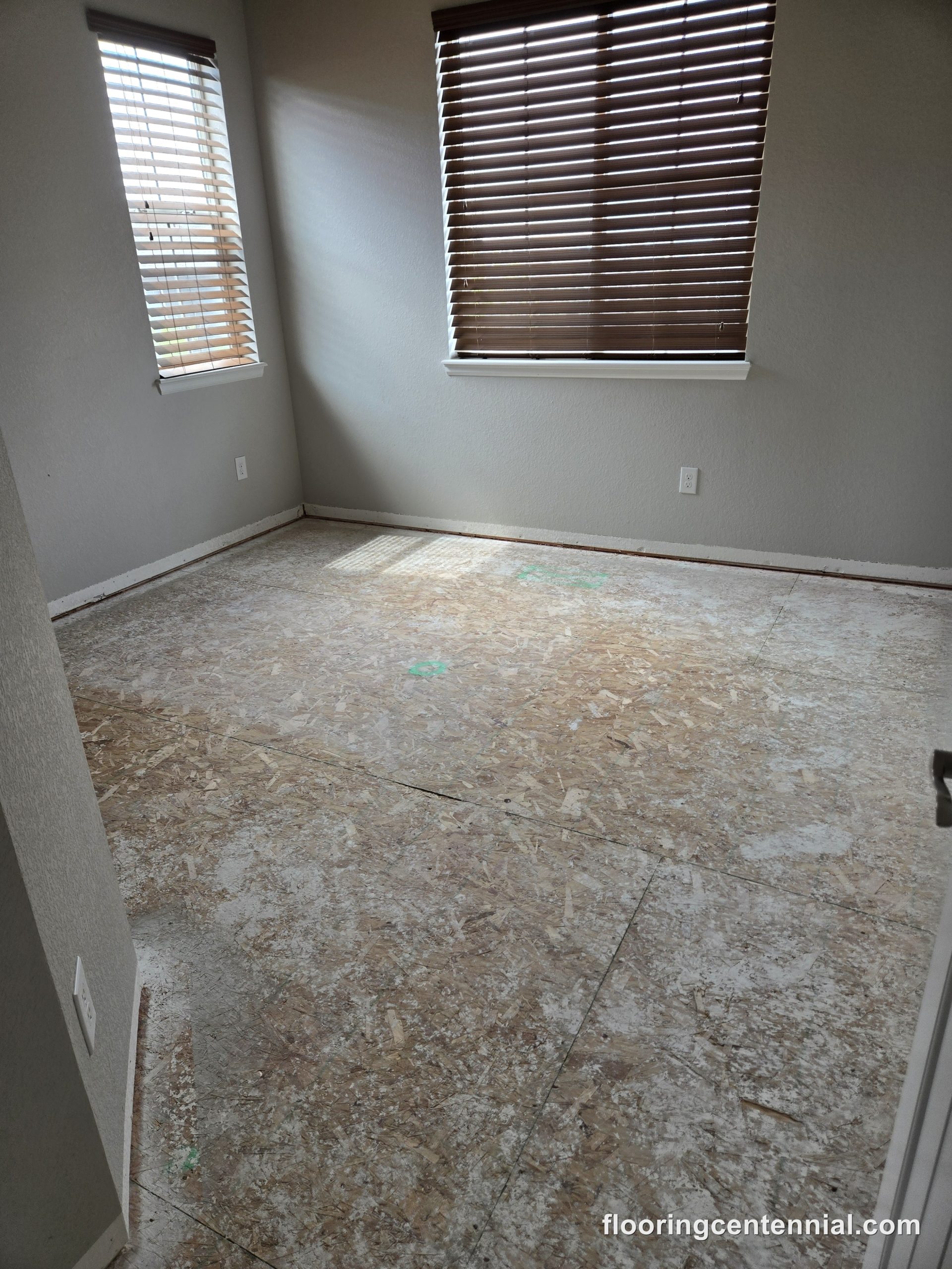 Subfloor preparation before new luxury vinyl plank, Littleton CO